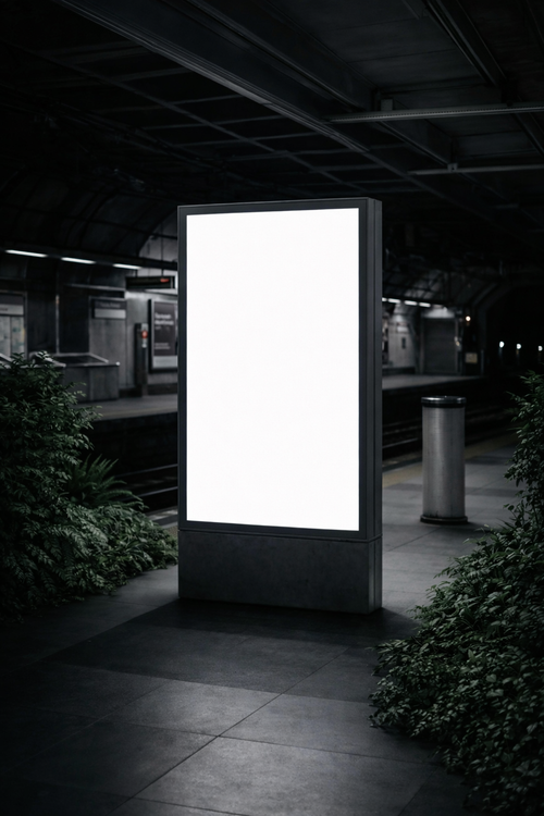 Subway Station Lightbox Poster Mockup