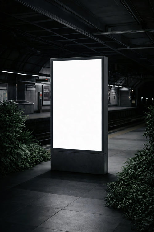 Subway Station Lightbox Poster Mockup